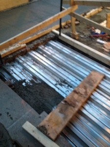 Metal decking pans for new ceiling and vaults