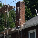 Before picture of Chimney on Commonwealth Ave, Newton, MA 02459 which needed restoration work August 2013